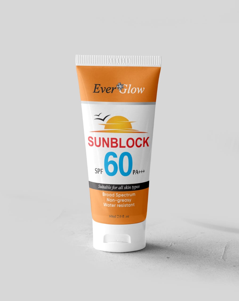 Ever Glow Whitening Sunblock SPF 60 – | Brightening & Broad Spectrum Protection | Sunblock | - 120 ML