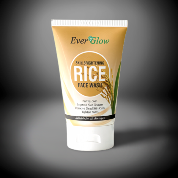 EverGlow Skin Brightening Rice Face Wash 120 ML - Purifies, Improves Texture, Exfoliates, Tightens Pores - For All Skin Types | Face Wash | Rise Face Wash
