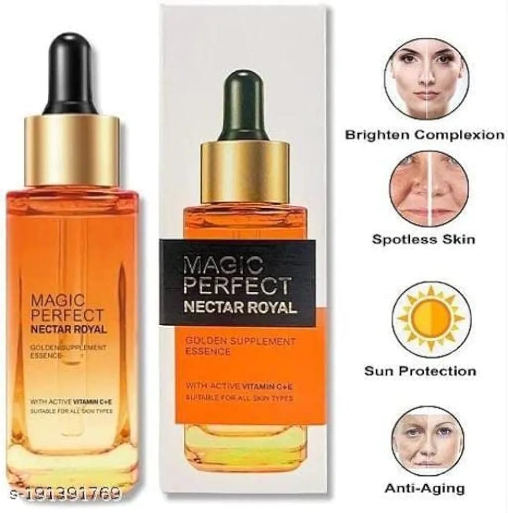 Maliao Magic Perfect Nectar Royal Vitamin C+E Serum – Restores Glow & Nourishes Dry, Dull Skin, 30ml